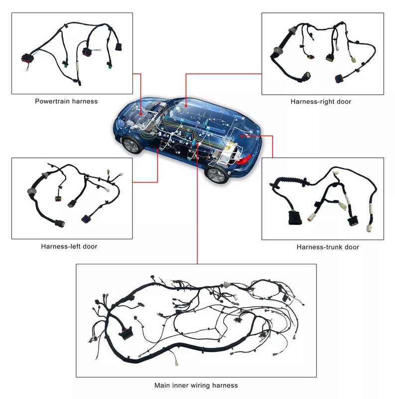 ポリ塩化ビニール 50 の中心 TE Molex のトラックの自動車ワイヤー馬具の銀メッキ