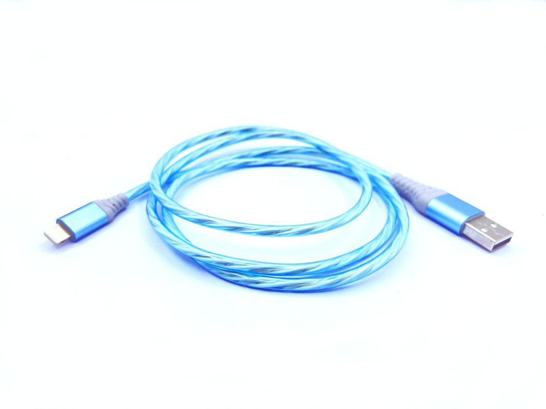 速い充満は1つのタイプC 3A LED多彩な充満USBケーブル電光点滅ケーブルに付き3つをケーブルで通信する