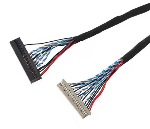 100% テスト 1.25mm 2.0mm ピッチ 20 30 40ピン接続器 LVDS シールドワイヤ LCDディスプレイケーブル組