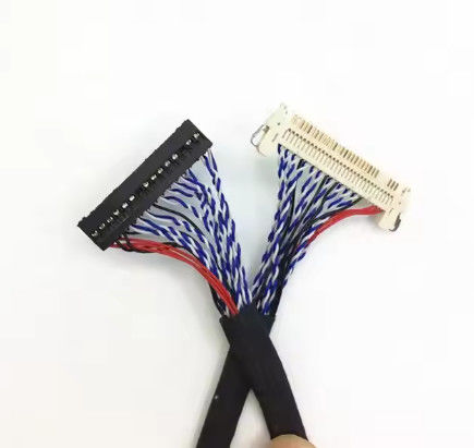 100% テスト 1.25mm 2.0mm ピッチ 20 30 40ピン接続器 LVDS シールドワイヤ LCDディスプレイケーブル組