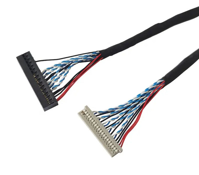 1.25mm2.0mmピッチ20 30 40ピンコネクタLVDSシールドワイヤLCDディスプレイケーブル組