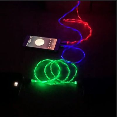 速い充満は1つのタイプC 3A LED多彩な充満USBケーブル電光点滅ケーブルに付き3つをケーブルで通信する